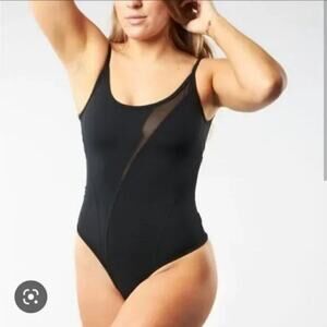 BuffBunny Barre Bodysuit Medium Onyx Black Mesh